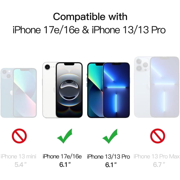 NIJUDA -Privacy Full Coverage Screen Protector for iPhone 17e (2026) / iPhone 16e / iPhone 13/13 Pro, Anti-Spy Tempered Glass Film, Edge to Edge Protection, 6.1-Inch Display, 2-Pack