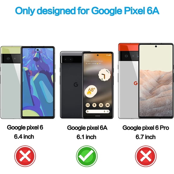 NIJUDA -Privacy Screen Protector for Google Pixel 6A, 6.1"5G, Tempered Glass Anti-Spy 9H Hardness Film