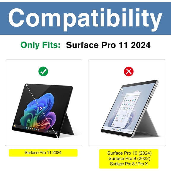 NIJUDA -Privacy Screen Protector for Surface Pro 11 13 Inch 2024, Anti-Spy Tempered Glass Film Guard for 13" Surface Pro 11 2024 Release