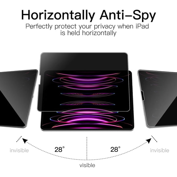 NIJUDA -Privacy Screen Protector for iPad Air 5/4 10.9-Inch (2022/2020, 5th/4th Generation) and iPad Pro 11-Inch (2022/2021/2020/2018 Model), Anti-Spy Tempered Glass Film, 1 Pack