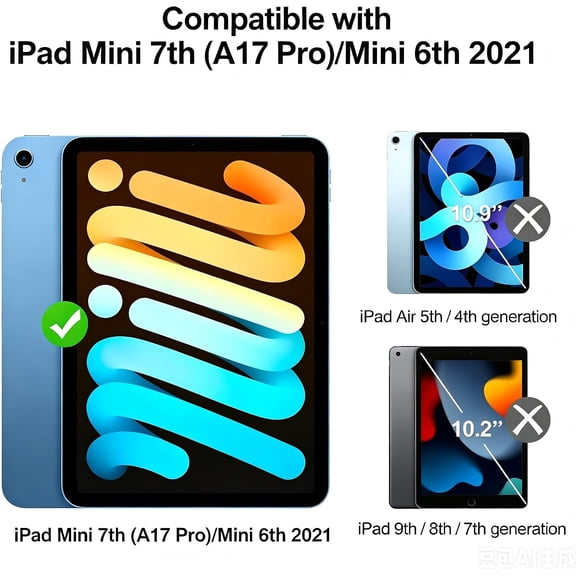NIJUDA -Privacy Screen Protector for iPad Mini 7 (A17 Pro) 2024/Mini 6 2021 8.3 inch 9H Tempered Glass for iPad Mini 7th/6th Generation A2993 A2995 A2996 HD Clear Case Friendly 1 Pack