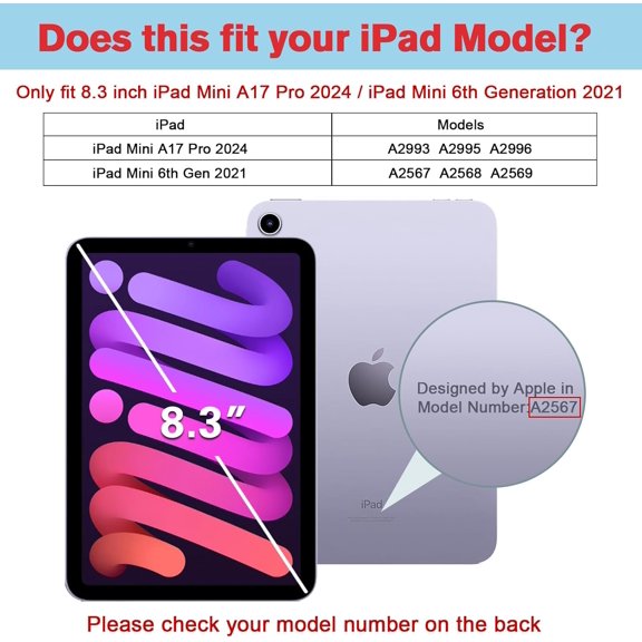 NIJUDA -Privacy Screen Protector for iPad Mini 7th(A17 Pro) 2024 / Mini 6th Generation 8.3" 2021, Anti-Spy Tempered Glass Film Guard for iPad Mini 7 6 8.3 Inch -1 Pack