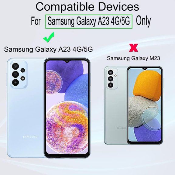 NIJUDA -Screen Protector For Samsung Galaxy A23 4G/5G(6.6 Inches),with 2Pcs Tempered Glass,1Pc Camera Lens Protector,1Pc Backing Carbon Fiber Film[Fingerprint Reader,Easy to install]