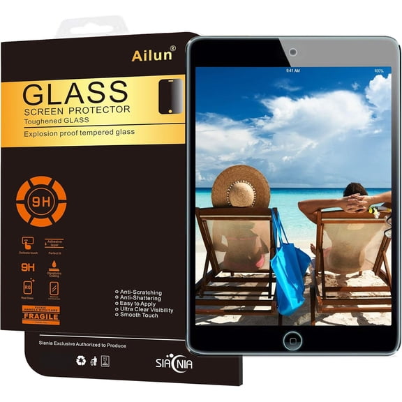 NIJUDA -Screen Protector for iPad Mini 4, iPad Mini 5 2019 2Pack Tempered Glass 2.5D Edge Ultra Clear Transparency Anti Scratches Case Friendly