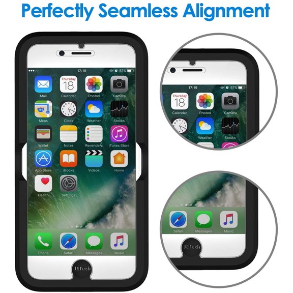 NIJUDA -Screen Protector for iPhone 8 Plus, iPhone 7 Plus, iPhone 6s Plus, iPhone 6 Plus, 5.5-Inch, Tempered Glass Film with Easy-Installation Tool, 2-Pack