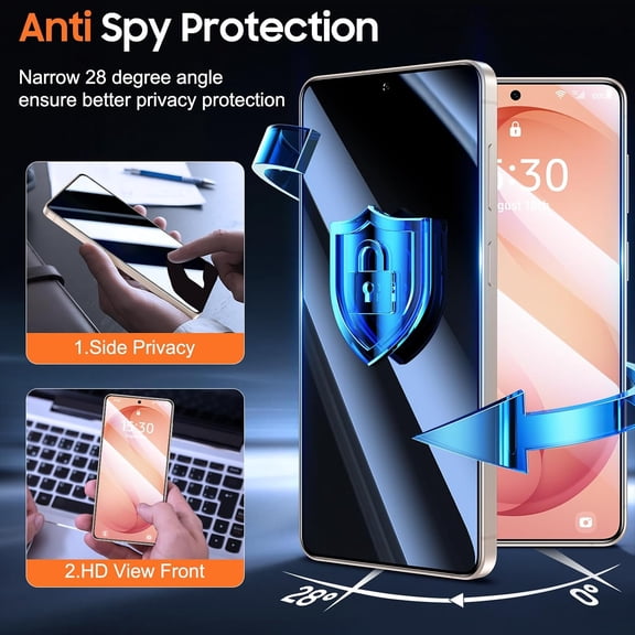 NIJUDA -for S26 Privacy Screen - 2 PACK Samsung Galaxy S26 Privacy Screen Protector [Fingerprint Unlocking] Easy Installation,Bubble-Free,Anti-Spy,9H Tempered Glass,3D Full-coverage