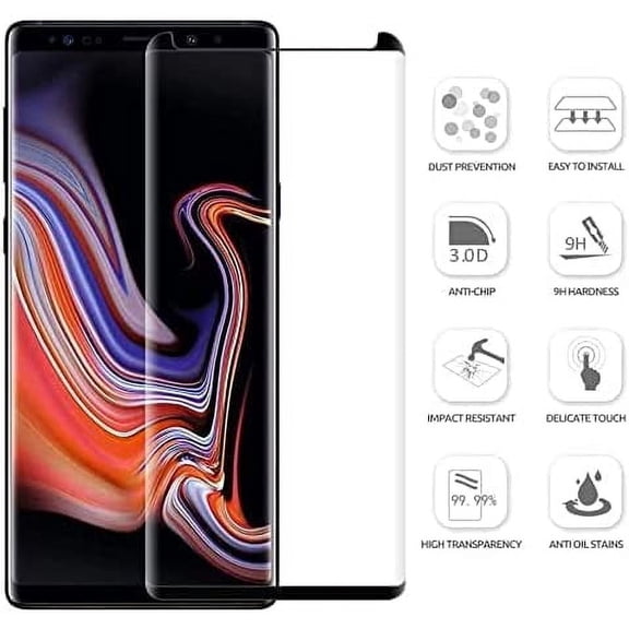 NIJUDA -for Samsung Galaxy Note 9 Screen Protector Tempered Glass [2+2 Pack] Camera Lens Protector,Anti-ScratchEasy-Installation  9H Hardness for Samsung Galaxy Note 9 6.4 inch