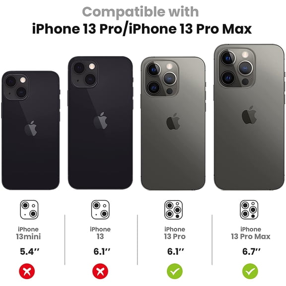 NIJUDA -for iPhone 13 Pro - iPhone 13 Pro Max Camera Lens Protector, 9H Tempered Glass Camera Cover Screen Protector Metal Individual Ring for iPhone 13Pro 6.1 inch iPhone 13 ProMax 6.7 inch 2021