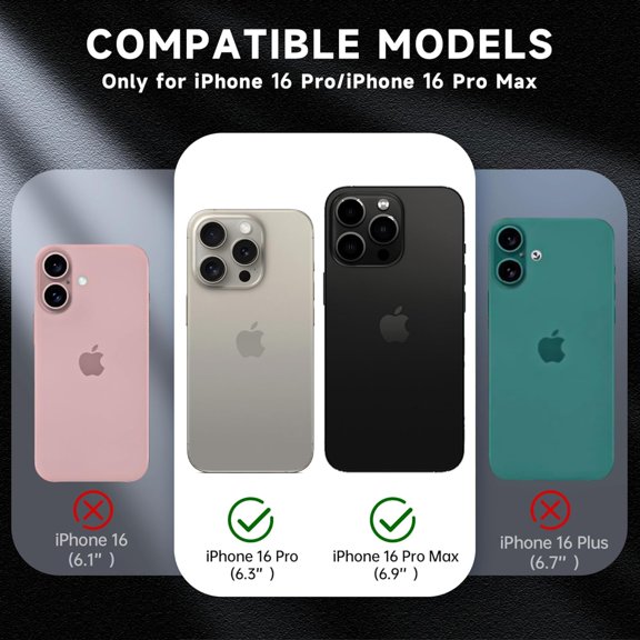 NIJUDA -for iPhone 16 Pro/iPhone 16 Pro Max Camera Lens Protector - with Installation Tray, 9H Tempered Glass [Anti-Scratch] [Ultra HD Clear] Metal Individual Ring Camera Cover(Black Titanium)