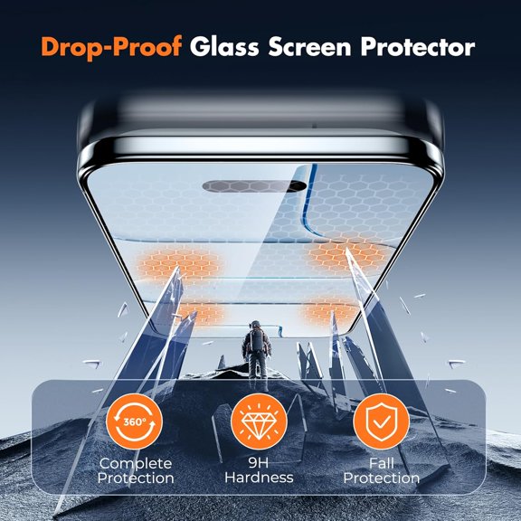 NIJUDA -for iPhone Air Screen Protector, 3-Pack Full Coverage Tempered Glass [Military Grade Shatterproof] [9H Hardness] [Easy Installation] [Bubble Free] [99.99% HD Clear] for iPhone Air 6.5"