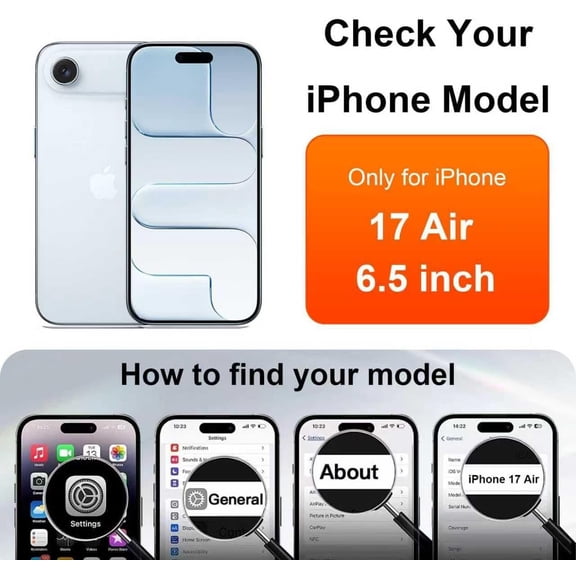 NIJUDA -for iPhone Air Screen Protector 6.5 inch HD Clear Tempered Glass Full Coverage, 9H Hardness Scratch Resistant, Easy Installation, 2 Pack