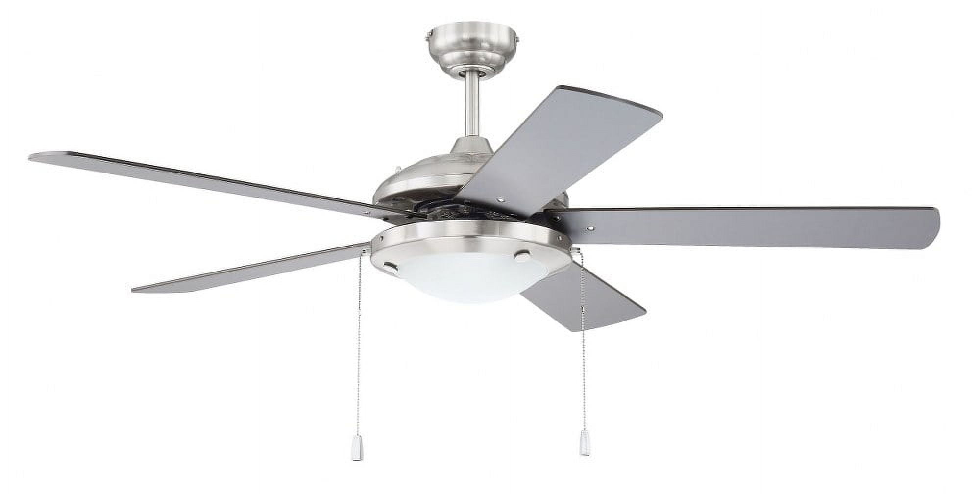 Nikia 52'' Polished Nickel Ceiling Fan with Frosted Light Kit