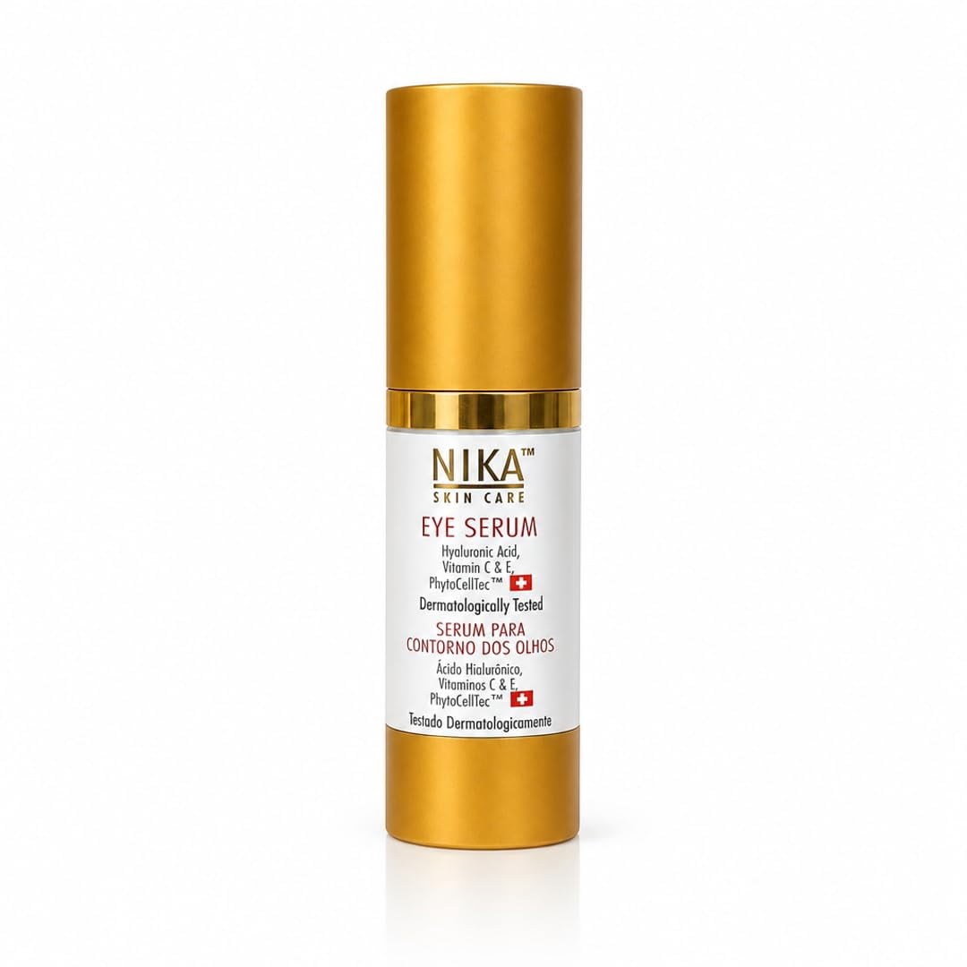 NIKA SKIN CARE - Eye Serum with Vitamin C & E, Hyaluronic Acid, Caffeine, and Swiss Apple Stem Cells - Day & Night