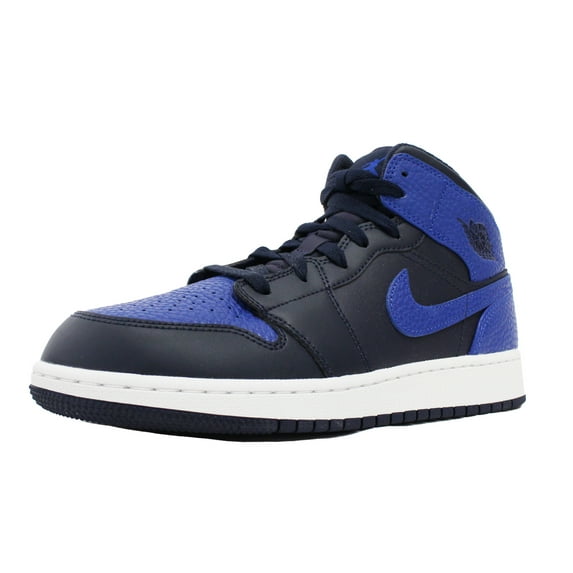 NIKE AIR JORDAN 1 MID GS SZ 7 Y YOUTH OBSIDIAN BLUE GAME ROYAL WHT 554725 412