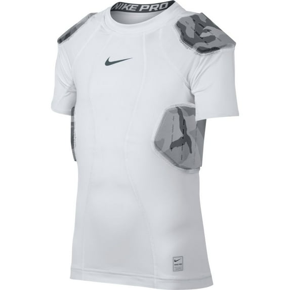nike youth pro combat hyperstrong 4-pad camo football shirt