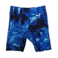 thumbnail image 1 of NIKE Boy's Printed Drawstring Breathable Swim Trunks, Blue, 20, 1 of 1
