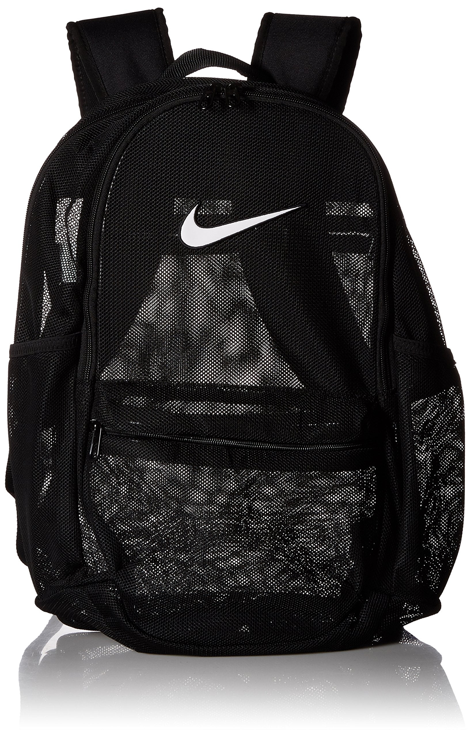 NIKE Brasilia Mesh Training Backpack BLACK BLACK WHITE