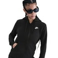 thumbnail image 1 of NIKE Club Fleece FZ Hoody - Womens (Black/White,S), 1 of 4