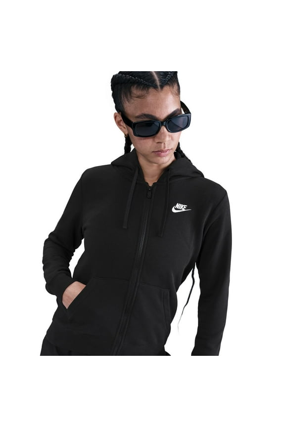 Club Fleece FZ Hoody - Womens (Black/White,XS)