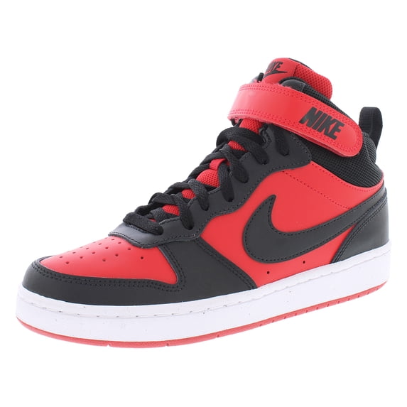 NIKE Court Borough Mid 2 Boys CD7782-602 (University RED/Black-WH), Size 6.5