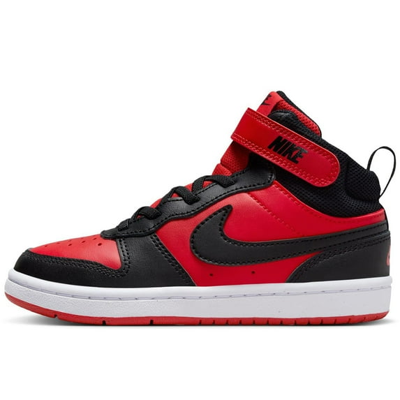 NIKE Court Borough Mid 2 Boys CD7783-602 (University RED/Black-WH), Size 11