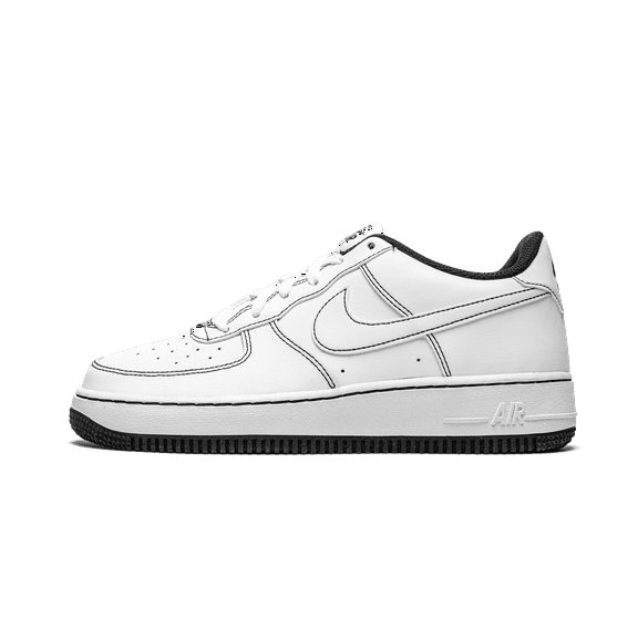 NIKE GRADE SCHOOL Air Force 1 Low '07 GS "Contrast Stitching - White / Black" CW1575 104 from Stadium Goods