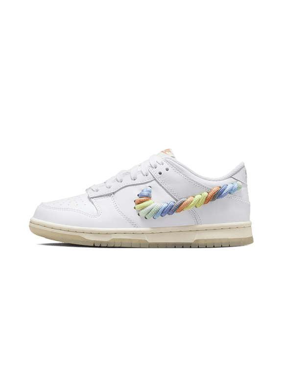 GRADE SCHOOL Dunk Low SE GS "Rainbow Lace Swoosh White" FN4861 100 FN4861 100 from Stadium Goods