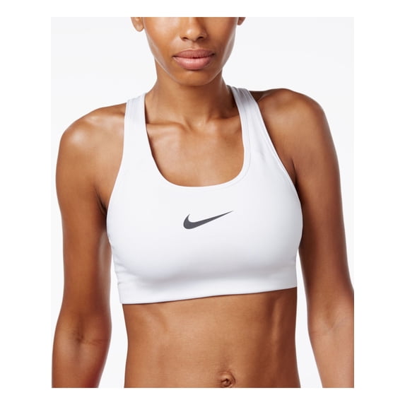 NIKE Intimates White Pull over Racerback Everyday Sports Bra Size: M