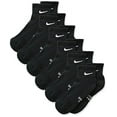 thumbnail image 1 of NIKE Kids' Unisex Everyday Cushioned Ankle Socks (6 Pairs), Black/White, Medium, 1 of 2