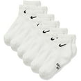 thumbnail image 1 of NIKE Kids' Unisex Everyday Cushioned Ankle Socks (6 Pairs), White/Black, Medium, 1 of 2