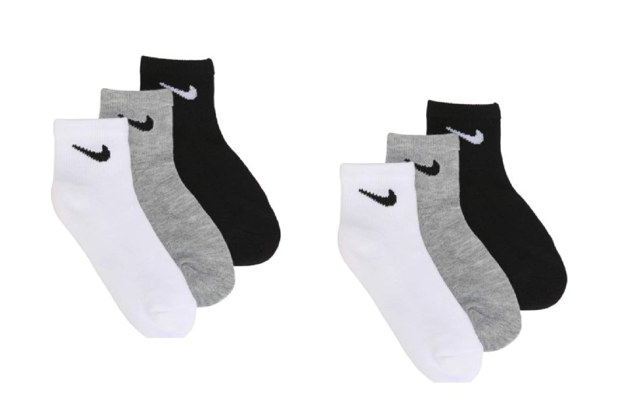 NIKE Little Kids Ankle Colorful Socks Cushioned 6 Pairs,10C-3Y Shoe/ 5 ...