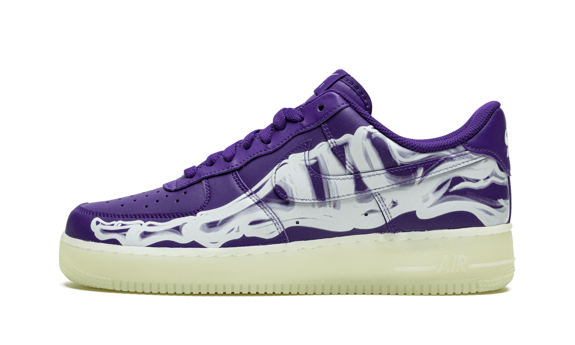 NIKE MENS Air Force 1 Low '07 QS "Purple Skeleton Halloween" CU8067 500 from Stadium Goods