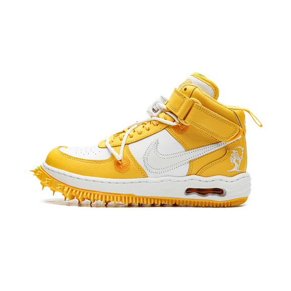 NIKE MENS Air Force 1 Mid "Off-White - Varsity Maize" DR0500 101 from Stadium Goods