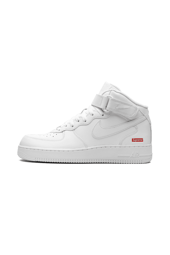 MENS Air Force 1 Mid "Supreme - Mini Box Logo White" FZ8784 100 from Stadium Goods