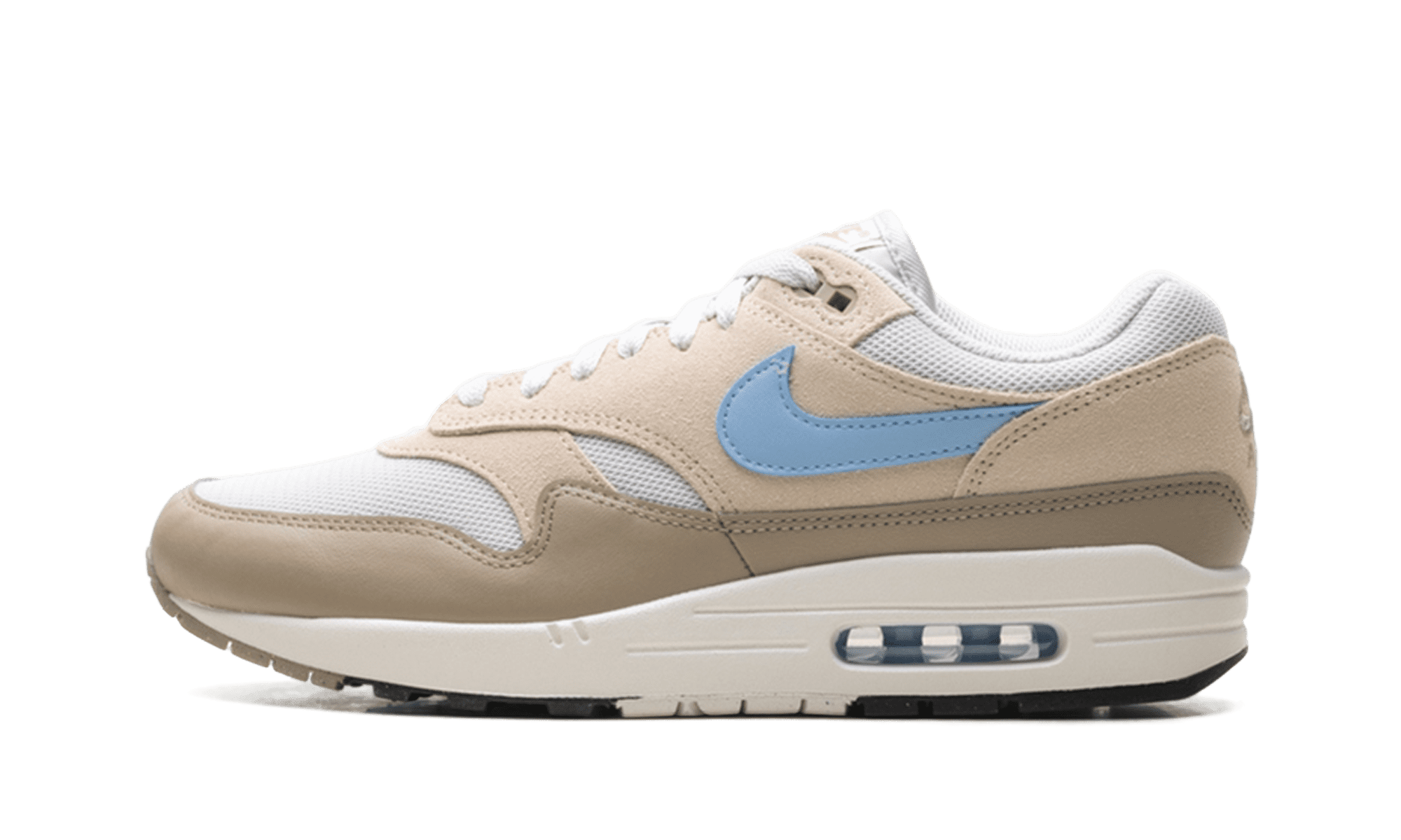 NIKE MENS Air Max 1 Essential "Light Bone Psychic Blue" FZ5808 009 from Stadium Goods