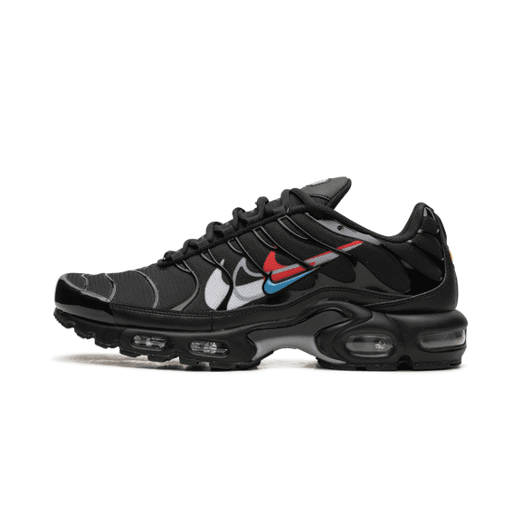NIKE MENS Air Max Plus "Multi Swoosh Black Bright Crimson" FJ4224 001 from Stadium Goods