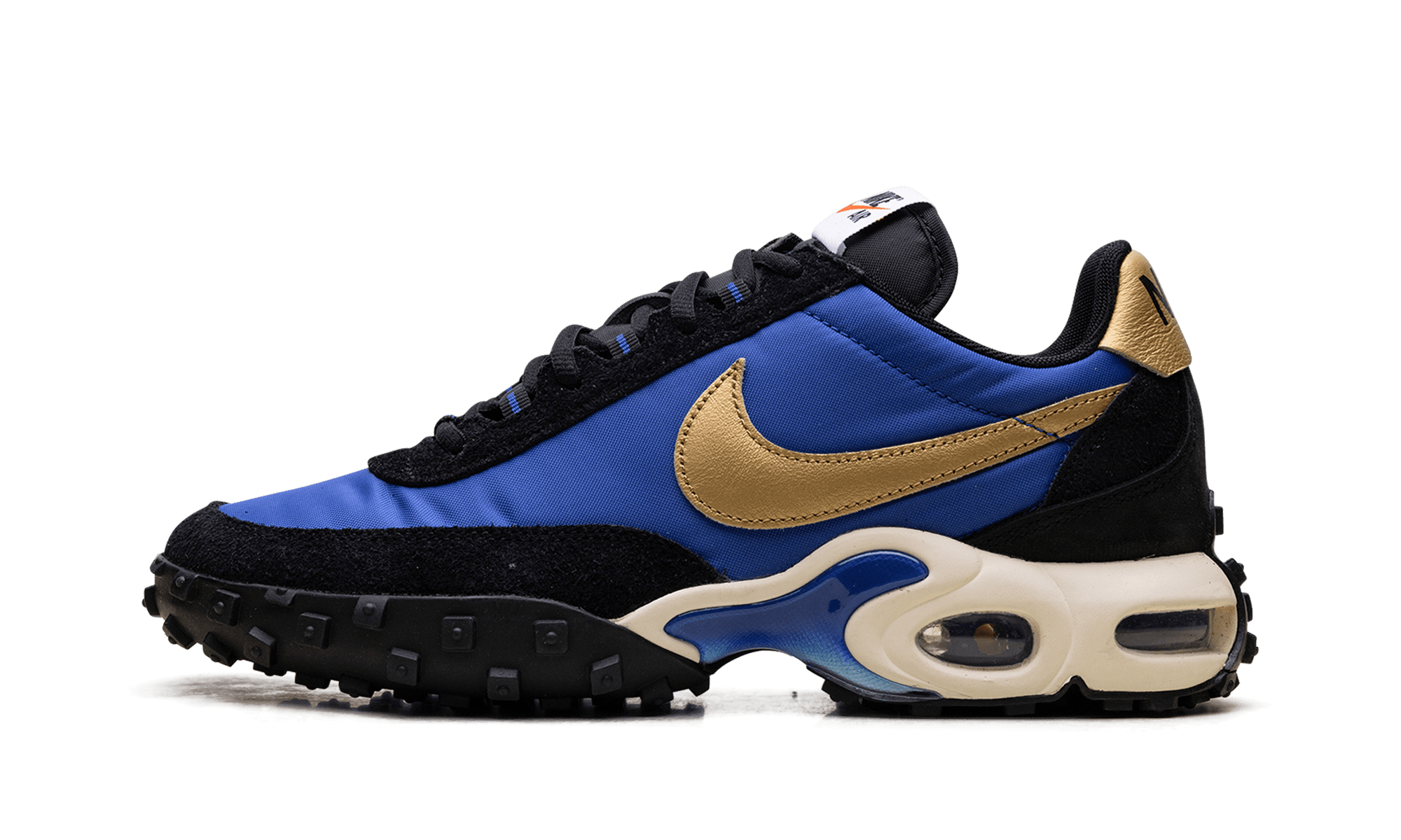 NIKE MENS Air Max Waffle Racer "Hyper Blue / Metallic Gold" FV6946 400 from Stadium Goods