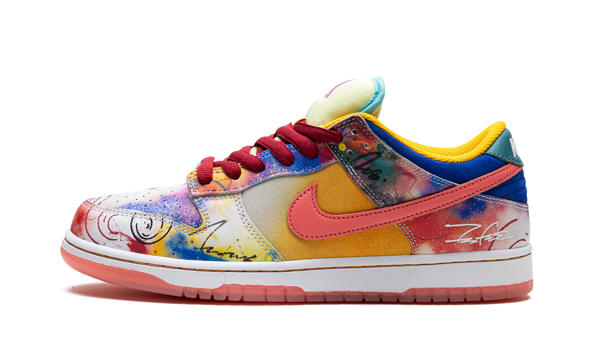 NIKE MENS Dunk Low SB "Friends & Family - Futura Laboratories - Sunblush" HF6061 700 from Stadium Goods - Walmart.com