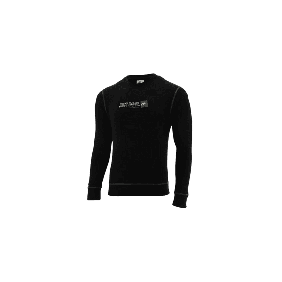 NIKE MENS Just Do It Sweatshirt Mens Style "Black/White" DD6246 010 from Stadium Goods