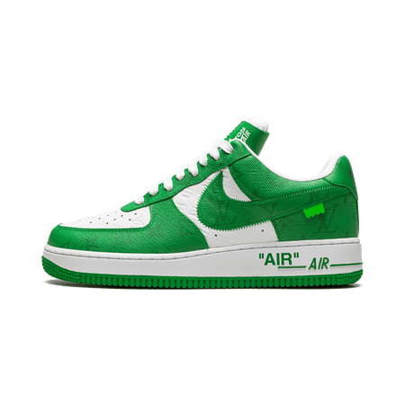 NIKE MENS Louis Vuitton Air Force 1 Low "Virgil Abloh - White/Green" 1A9V9U 1A9V9U from Stadium Goods