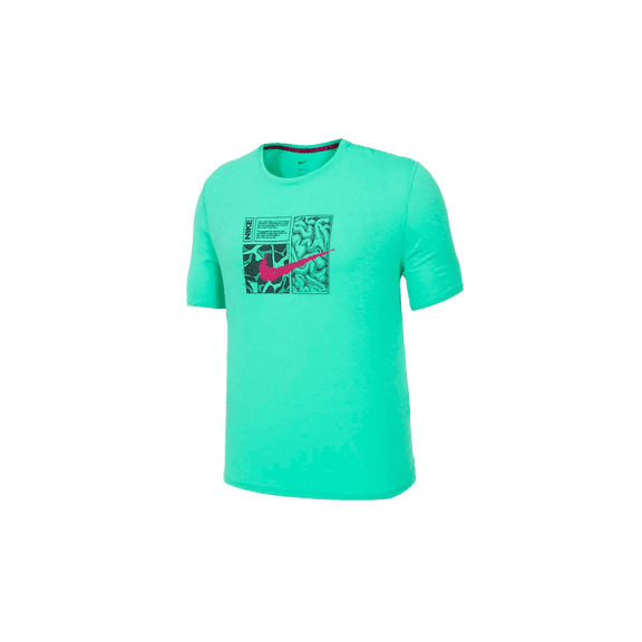 NIKE MENS Mens Dri-fit Miler Dye Short Sleeves Tee "LIGHT MENTA/DYNAMIC BERRY" DQ6508 369 DQ6508 369 from Stadium Goods