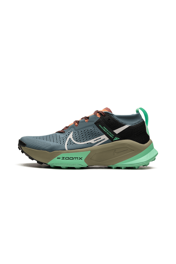 MENS Nike ZoomX Zegama Trail "Light Slate Grey Glow Green Bone Black" DH0623 300 from Stadium Goods