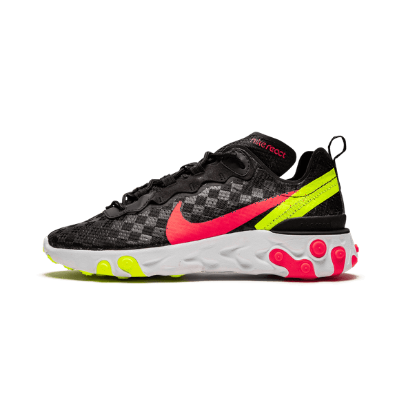 NIKE MENS React Element 55 "Black - Flash Crimson" CJ0782 001 from Stadium Goods