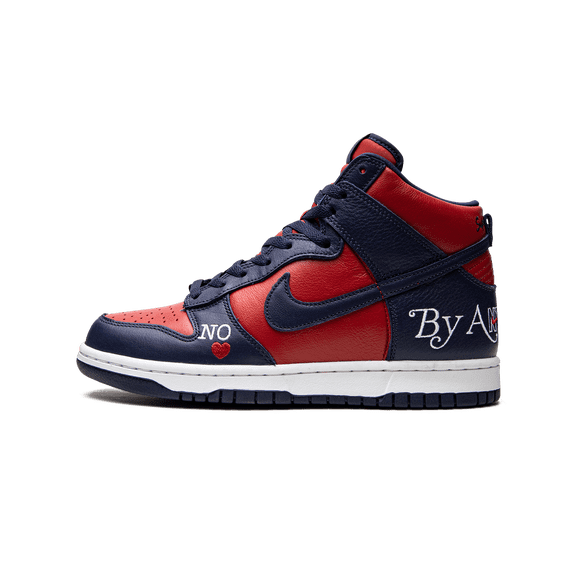 NIKE MENS SB Dunk High "Supreme - By Any Means - Navy/Red" DN3741 600 from Stadium Goods
