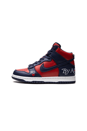 MENS SB Dunk High "Supreme - By Any Means - Navy/Red" DN3741 600 from Stadium Goods