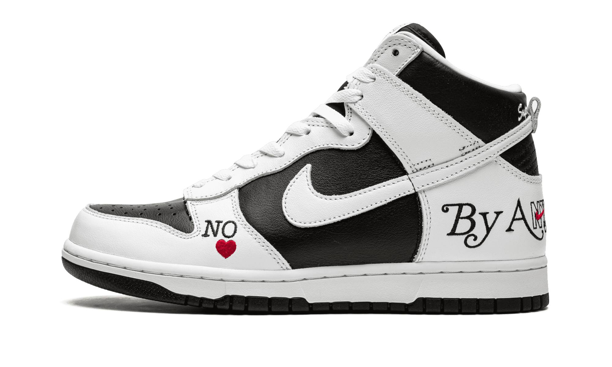NIKE MENS SB Dunk High "Supreme - By Any Means - White/Black" DN3741 002 DN3741 002 from Stadium Goods