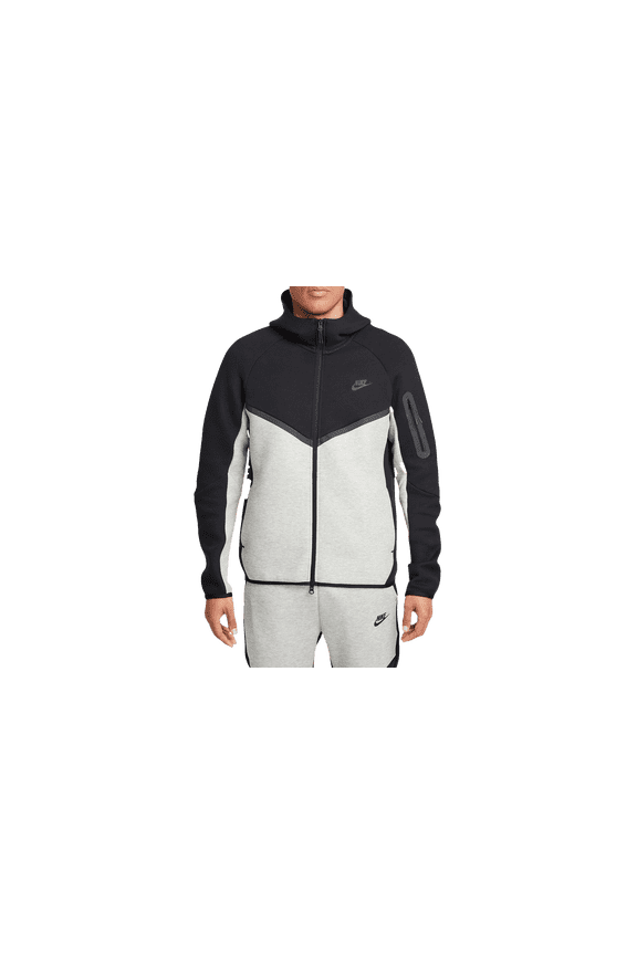 MENS Tech Men's Full-zip Windrunner Hoodie "BLACK/DARK HEATHER-GREY/BLACK" HV0949 011 from Stadium Goods
