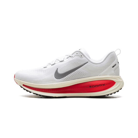 NIKE MENS Vomero 18 "Platinum Tint Siren Red Light Smoke Grey Metallic Pewter" HM6803 001 HM6803 001 from Stadium Goods