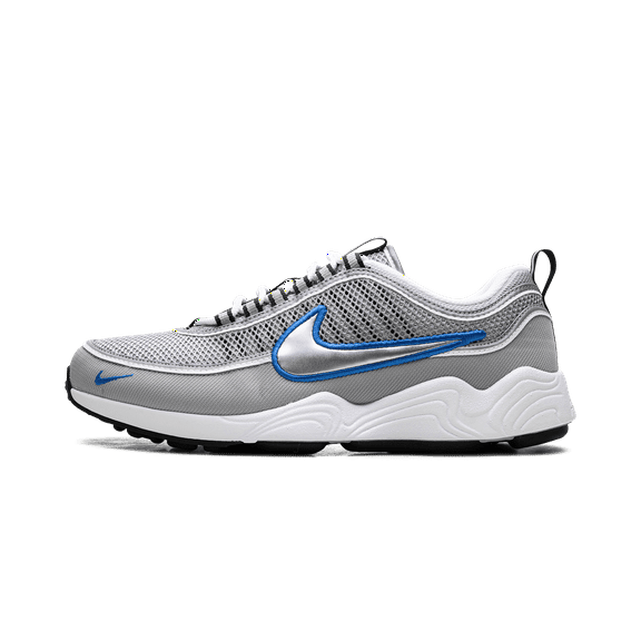 NIKE MENS Zoom Spiridon "Metallic Silver / Signal Blue" HF9117 003 from Stadium Goods