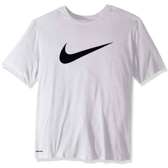 NIKE Men's Dri-Fit Swoosh Tee (Medium, Black/Red)